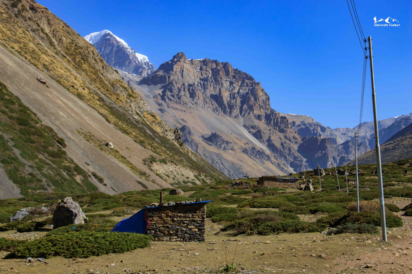 Mountain view from Yak Kharka on the Annapurna Circuit Trek