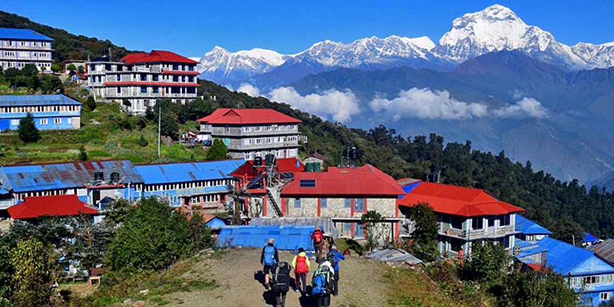 Ghorepani village in the Annapurna region of Nepal
