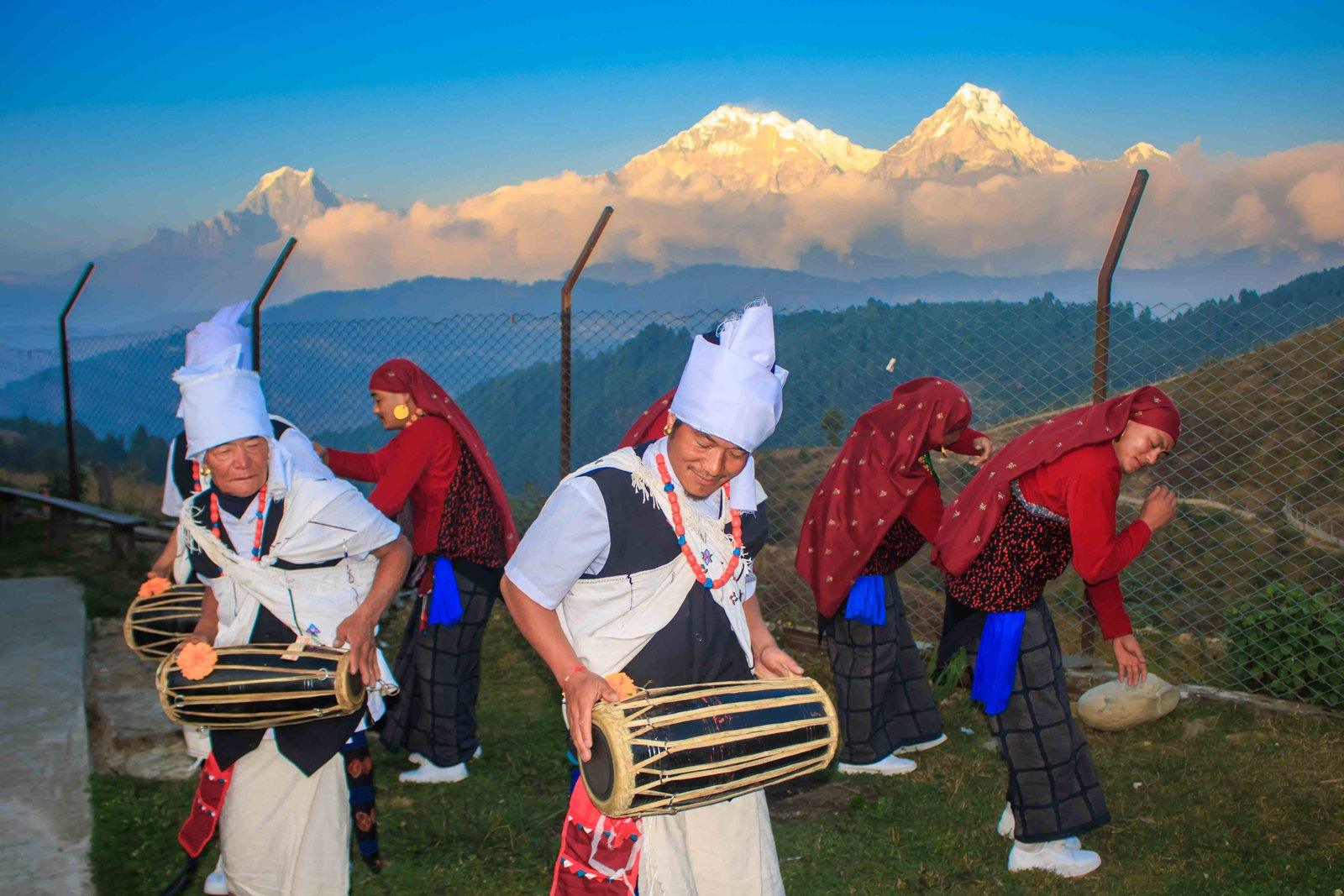 Magar cultural dance performed by villagers at Phalame Danda in Parbat